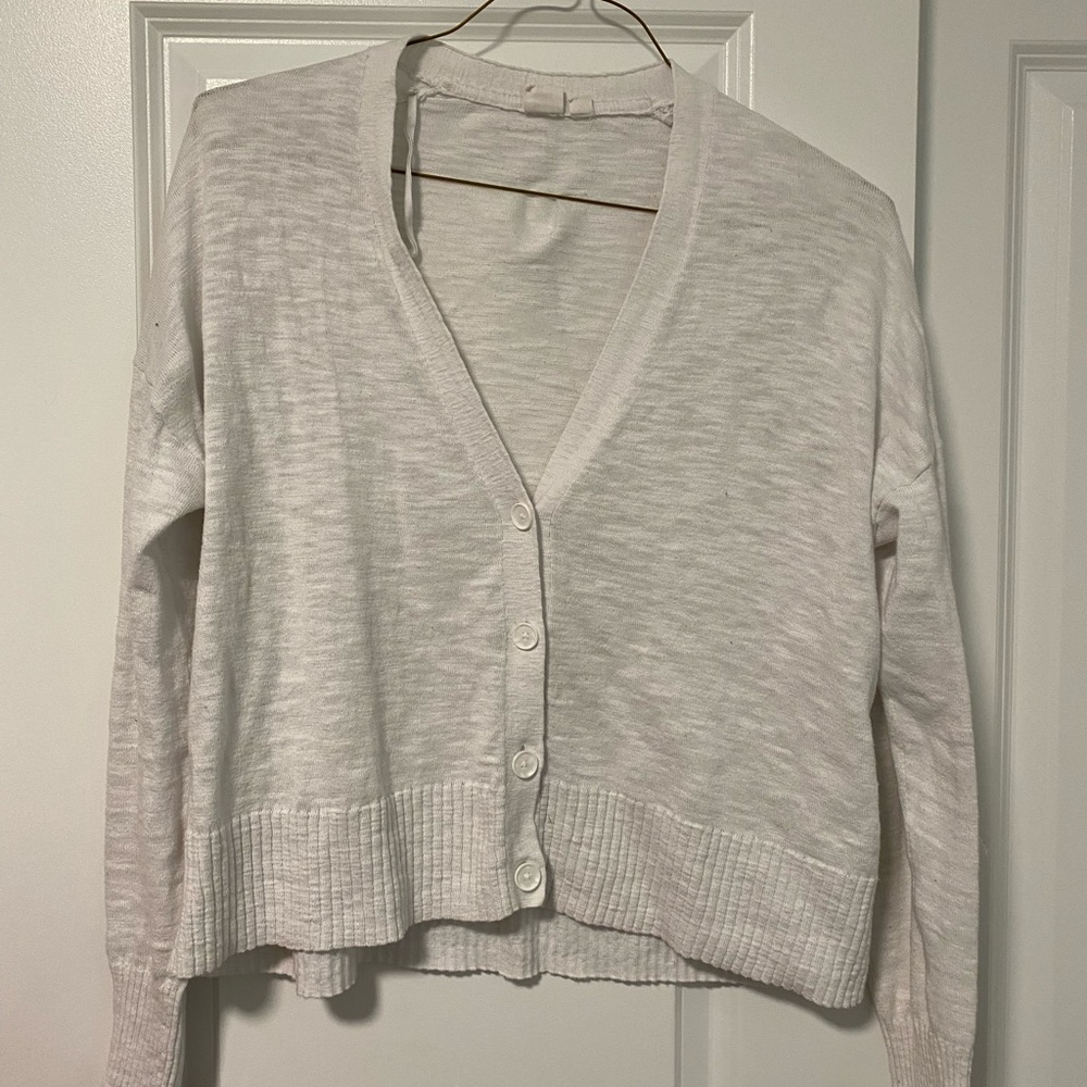 White button up cardigan
